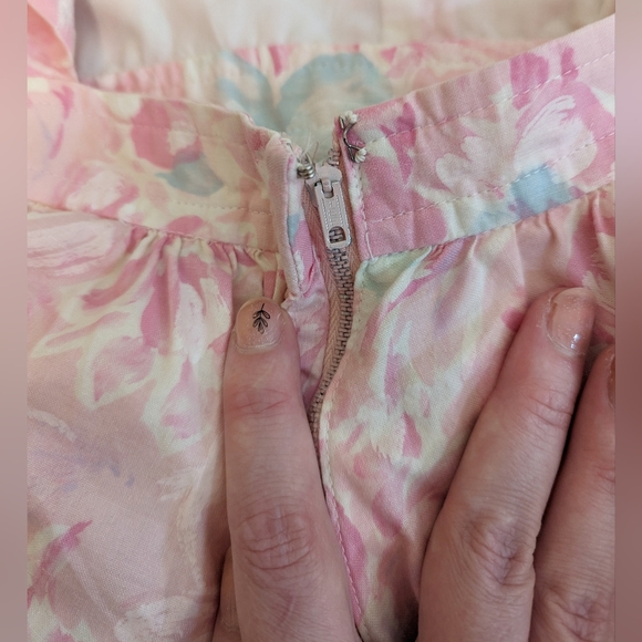 True Vintage Pink & White Floral Fit & Flare 1950s Cotton Sun Dress size 0-2 - Picture 11 of 15